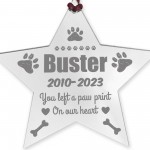 Personalised Pet Memorial Christmas Tree Bauble Decoration Star