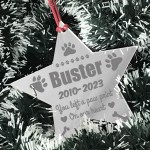 Personalised Pet Memorial Christmas Tree Bauble Decoration Star