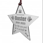Personalised Pet Memorial Christmas Tree Bauble Decoration Star