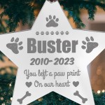Personalised Pet Memorial Christmas Tree Bauble Decoration Star