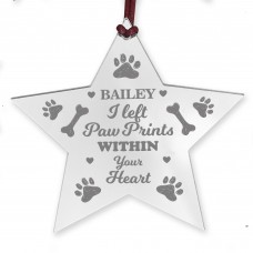 PET MEMORIAL Acrylic Christmas Tree Decoration Personalised Star