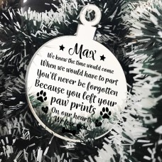 Dog Memorial Engraved Acrylic Christmas Decoration Personalised