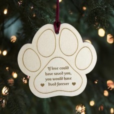 Pet Memorial Bauble Engaved Wood Bauble Christmas Tree Ornament