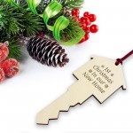 First Christmas New Home Bauble Engraved Wooden Tree Decoration