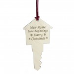 New Home Housewarming Christmas Bauble Wooden Tree Decoration