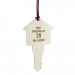 First Christmas in New Home Bauble Wooden Engraved New Home