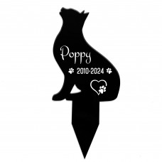 Personalised Cat Grave Marker Cat Memorial Stake Custom Name