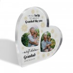 Gift For Grandad Christmas Personalised Acrylic Heart