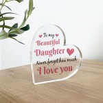 Gifts for Daughter Christmas Birthday Gifts Acrylic Heart Plaque
