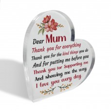 Keepsake Gifts for Mum Heart Acrylic Plaque Best Mum Gifts