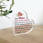 Keepsake Gifts for Mum Heart Acrylic Plaque Best Mum Gifts