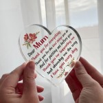 Keepsake Gifts for Mum Heart Acrylic Plaque Best Mum Gifts