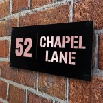 House Number Plaques Personalised Signs Address Black Rose Gold