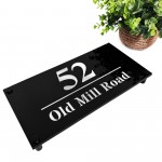 House Number Signs Personalised Address Plaque Black Silver