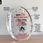25th Anniversary Wedding Gifts for Wife Couple Gift Acrylic Sign