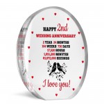2nd Anniversary Wedding Gifts for Wife Couple Gifts Acrylic Sign