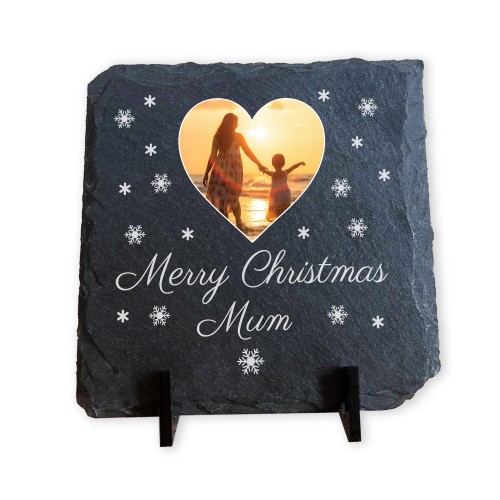 Personalised Mum Christmas Slate Photo Plaque Gifts For Mum