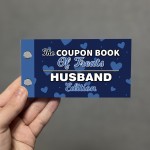 Husband Coupon Book Novelty Gift For Him Couples Christmas 