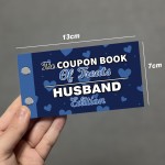 Husband Coupon Book Novelty Gift For Him Couples Christmas 