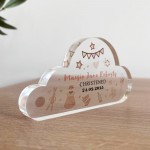 Personalised Baby Girl Christening Gift, Cloud Baby Plaque