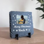 Merry Christmas Gift For Uncle Slate Sign Photo Plaque