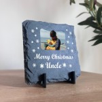 Merry Christmas Gift For Uncle Slate Sign Photo Plaque