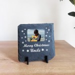 Merry Christmas Gift For Uncle Slate Sign Photo Plaque