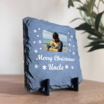 Merry Christmas Gift For Uncle Slate Sign Photo Plaque