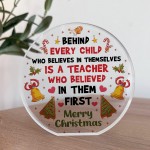 Thank You Gift For Christmas For Teacher Acrylic Standing Plaque
