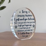 To My Amazing Nephew Gift From Auntie Uncle Freestanding Plaque