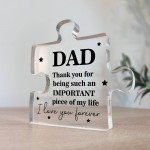 Dad Puzzle Shaped Acrylic Plaque Gift for Dad Christmas Birthday