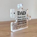 Dad Puzzle Shaped Acrylic Plaque Gift for Dad Christmas Birthday