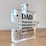 Dad Puzzle Shaped Acrylic Plaque Gift for Dad Christmas Birthday