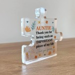Thank You Gift For Auntie Puzzle Piece IMPORTANT PIECE