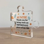 Thank You Gift For Auntie Puzzle Piece IMPORTANT PIECE