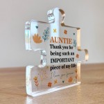 Thank You Gift For Auntie Puzzle Piece IMPORTANT PIECE