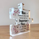 Nan Gifts Acrylic Puzzle Piece Best Nan Gifts from Grandson Gift
