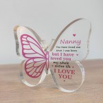 Nanny Gifts, Gifts for Nanny Christmas, Acrylic Butterfly Plaque