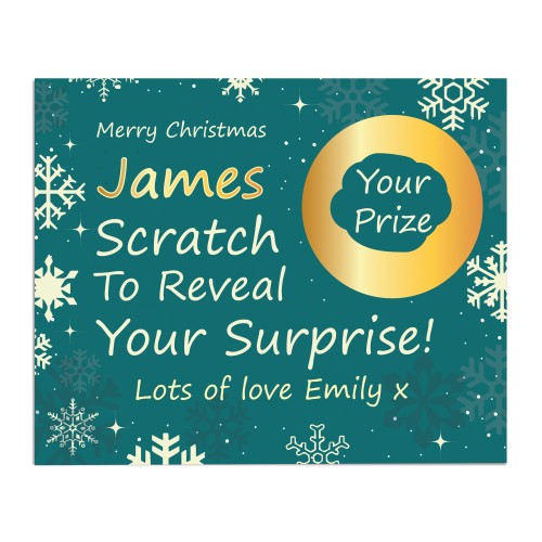 Personalised Christmas Scratch Reveal Card For Son Brother Men