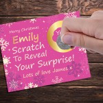 Personalised Christmas Scratch Reveal Card For Her Surprise