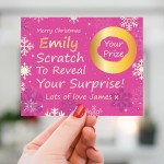 Personalised Christmas Scratch Reveal Card For Her Surprise