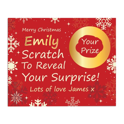 Personalised Christmas Scratch Reveal Card Christmas Surprise