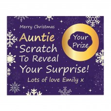 Personalised Auntie Christmas Scratch Reveal Card Surprise Aunt