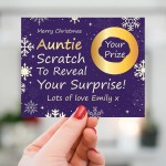 Personalised Auntie Christmas Scratch Reveal Card Surprise Aunt