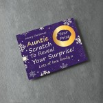 Personalised Auntie Christmas Scratch Reveal Card Surprise Aunt