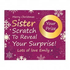 Personalised Sister Christmas Scratch Reveal Card Surprise