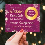 Personalised Sister Christmas Scratch Reveal Card Surprise