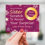 Personalised Sister Christmas Scratch Reveal Card Surprise
