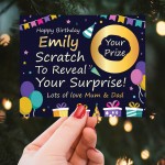Personalised Birthday Scratch Reveal Card, Gift Reveal Card