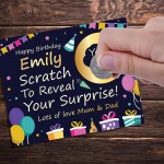 Personalised Birthday Scratch Reveal Card, Gift Reveal Card